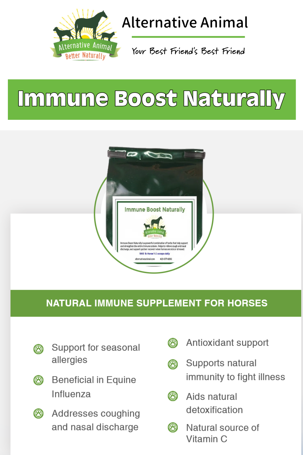 Immune Supplement for Horses
